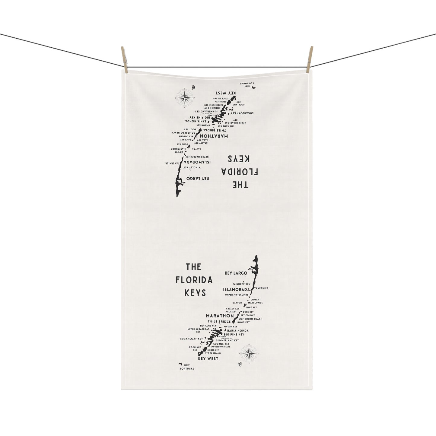 Florida Keys Map Tea Towels - Coastal Kitchen Decor, Beach House Towel, Map Art, Nautical Decor, Housewarming Gift