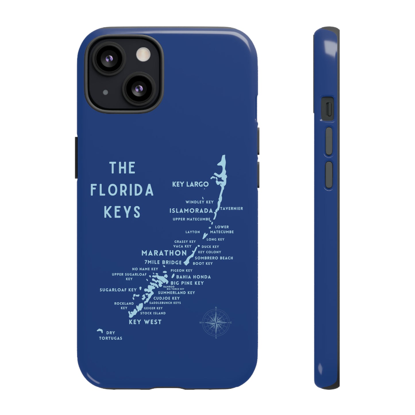 Florida keys map - Blue Phone Case