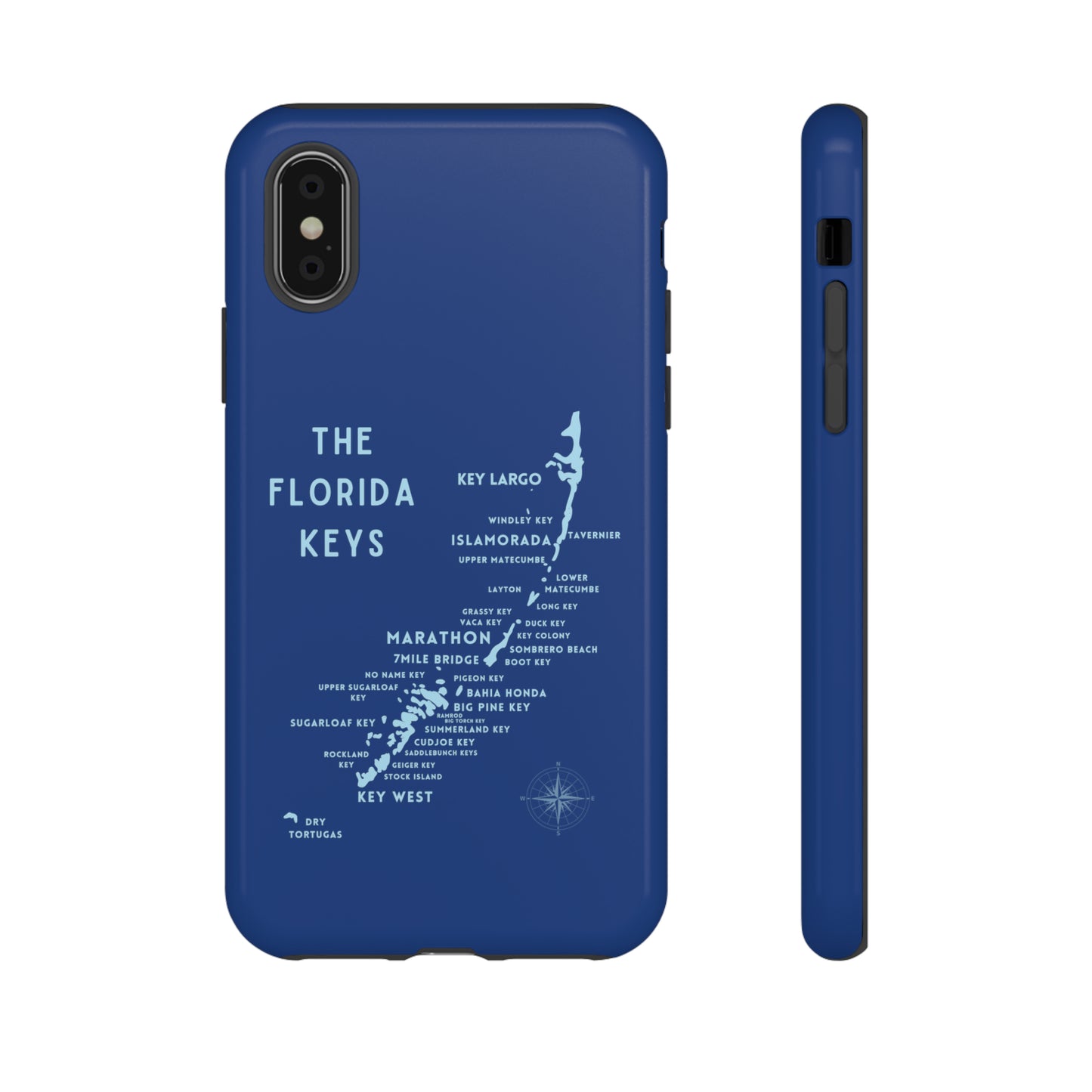 Florida keys map - Blue Phone Case
