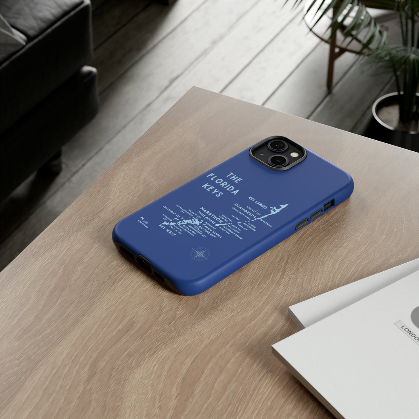 Florida keys map - Blue Phone Case