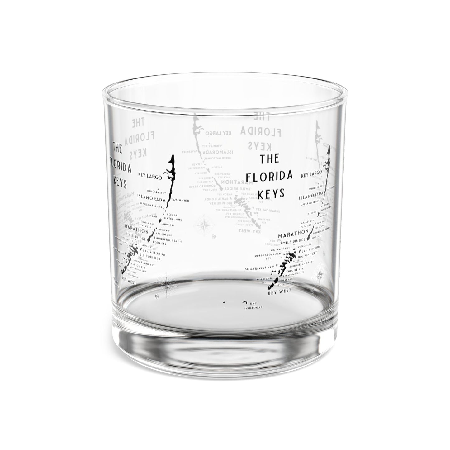 Florida Keys Map Rocks Glass - Coastal Home Decor, Nautical Barware, Beach House Gift, Seaside Drinkware, Ocean Themed Glassware