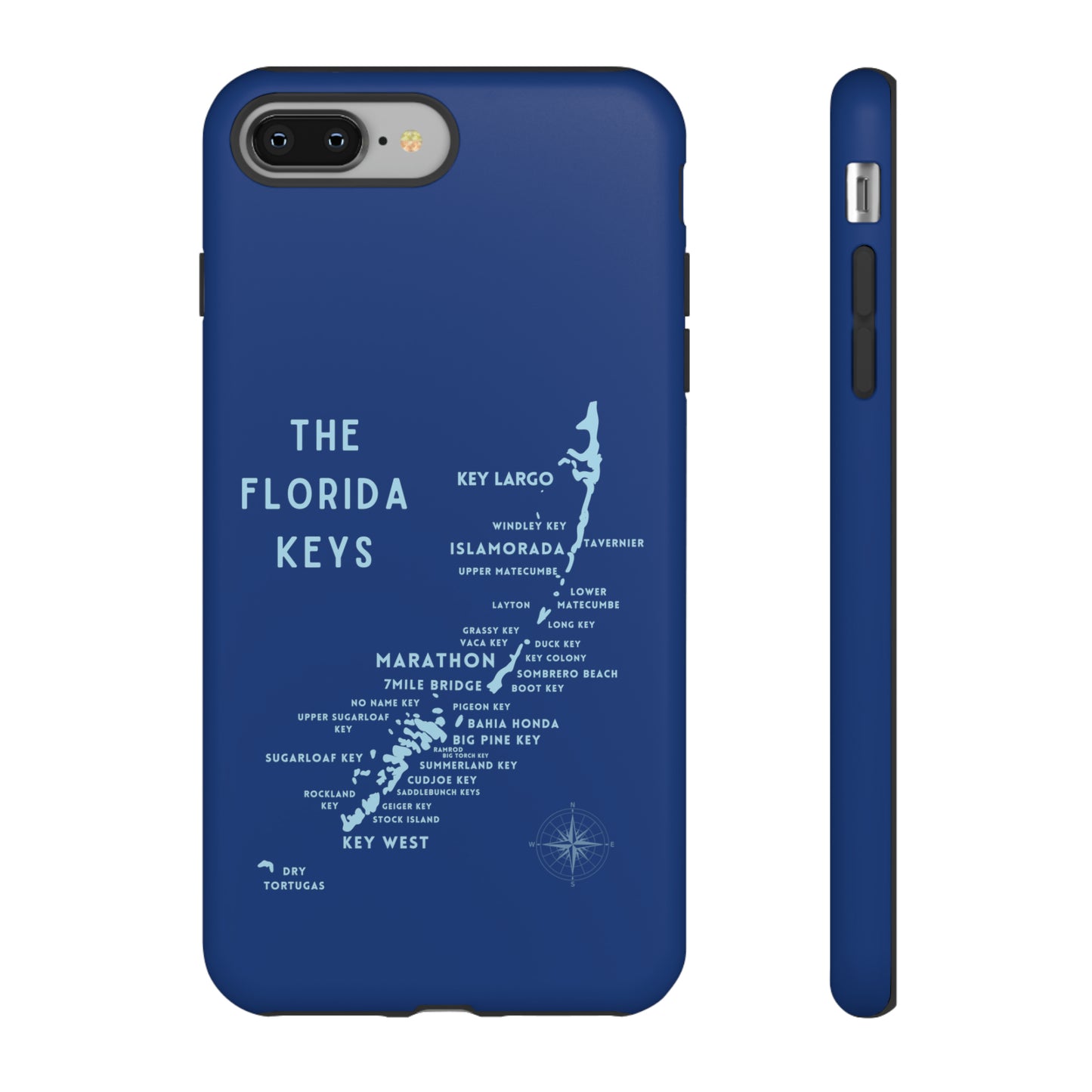 Florida keys map - Blue Phone Case