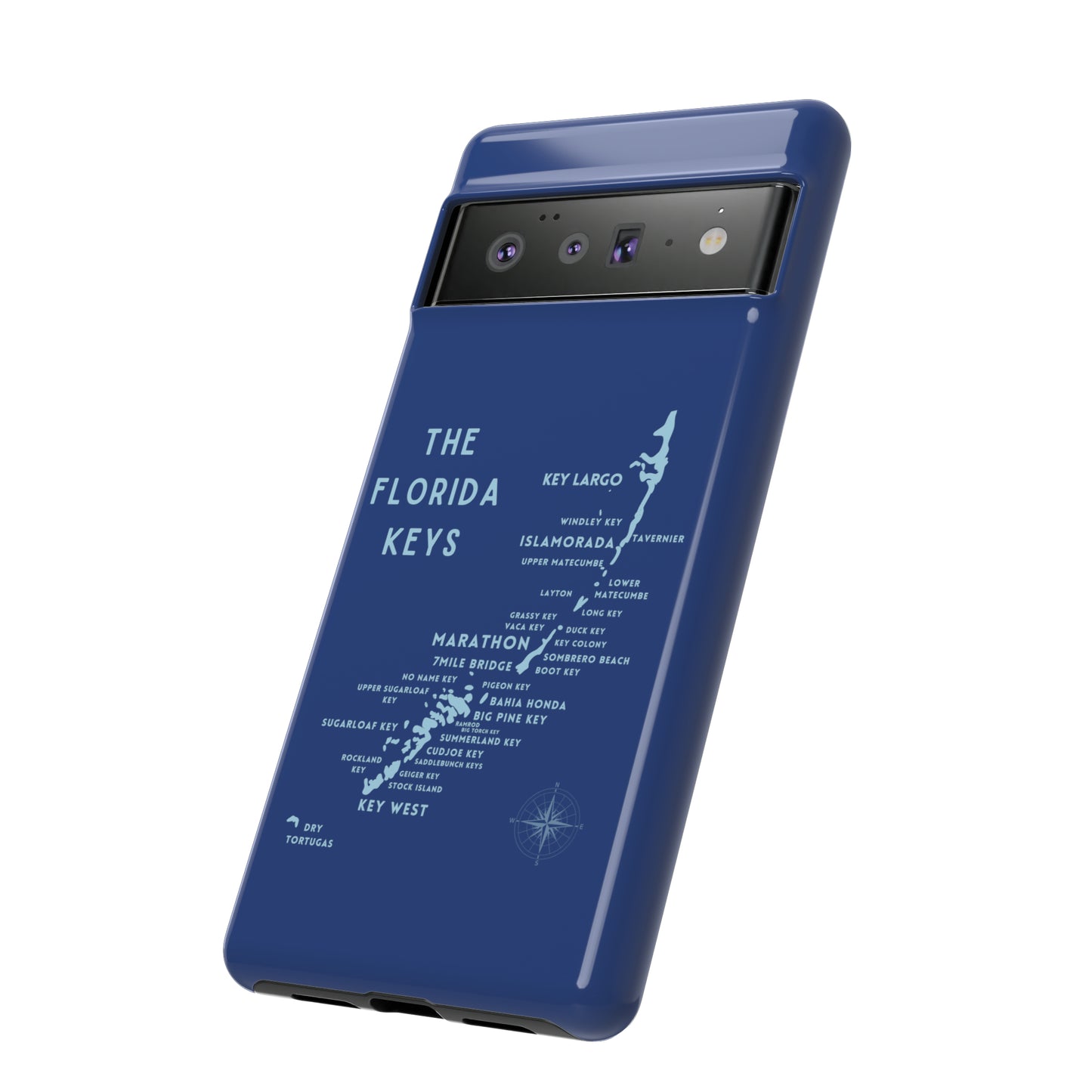 Florida keys map - Blue Phone Case