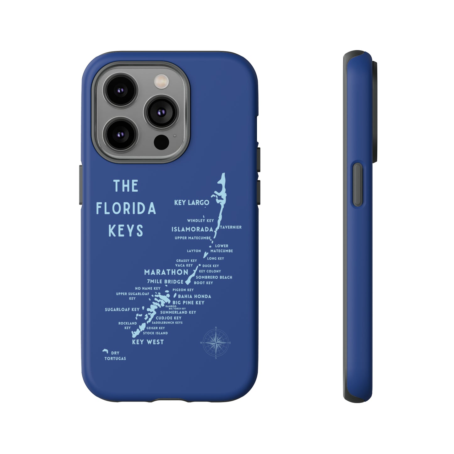 Florida keys map - Blue Phone Case