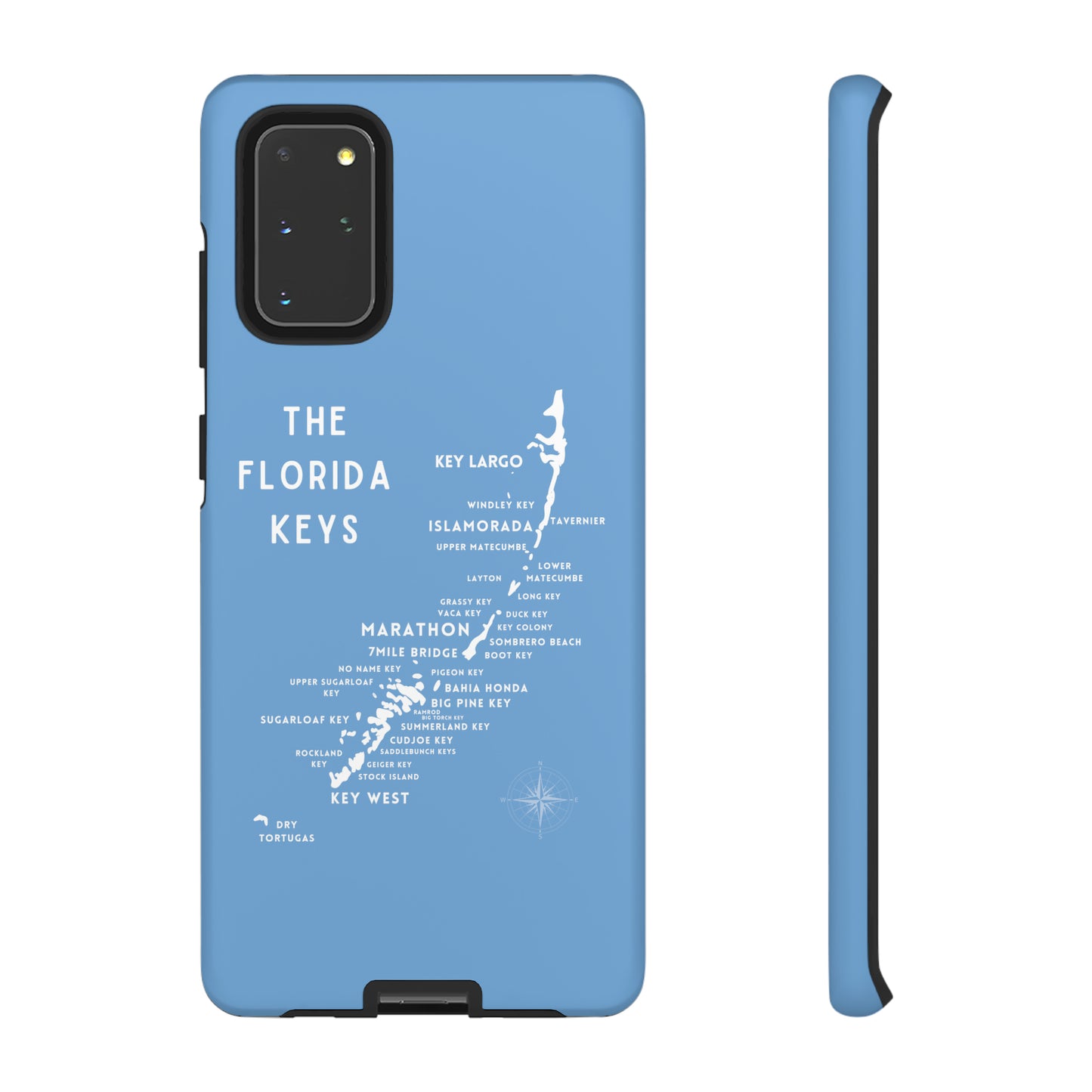 Florida keys map - iPhone Samsung pixel phone Case blue with white