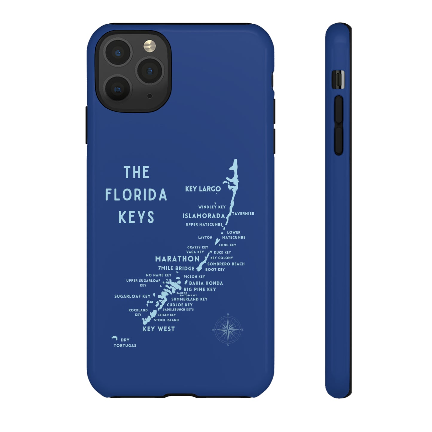 Florida keys map - Blue Phone Case
