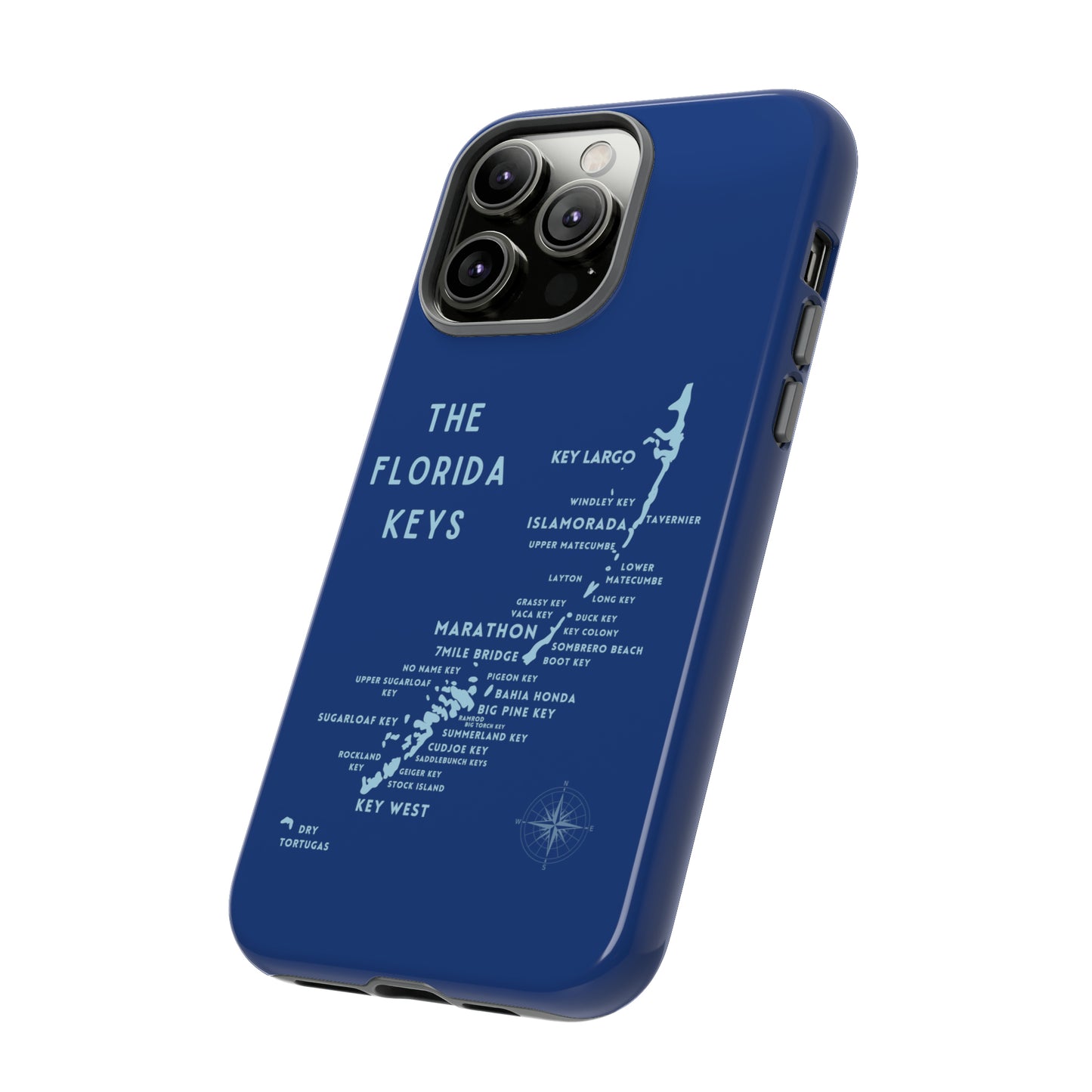 Florida keys map - Blue Phone Case