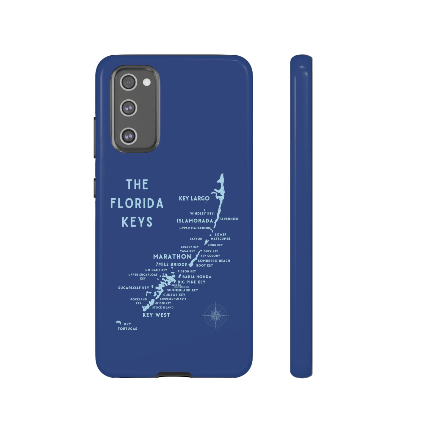 Florida keys map - Blue Phone Case