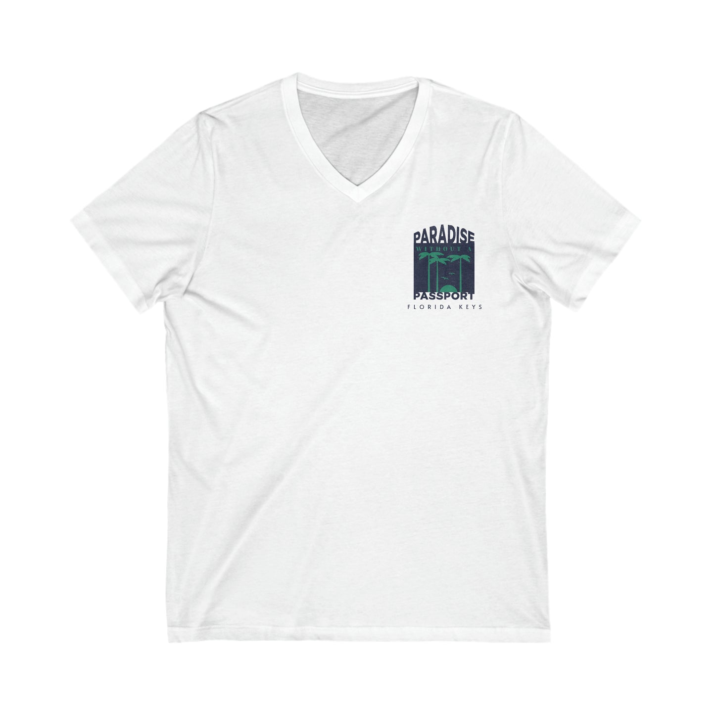 Paradise without a passport vneck tshirt - womens tee - vneck shirt florida keys - vintage style