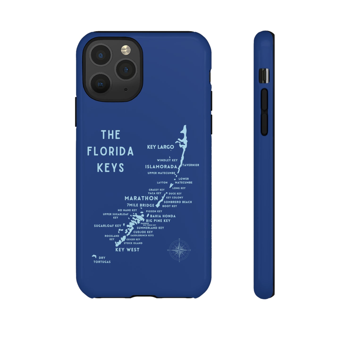 Florida keys map - Blue Phone Case