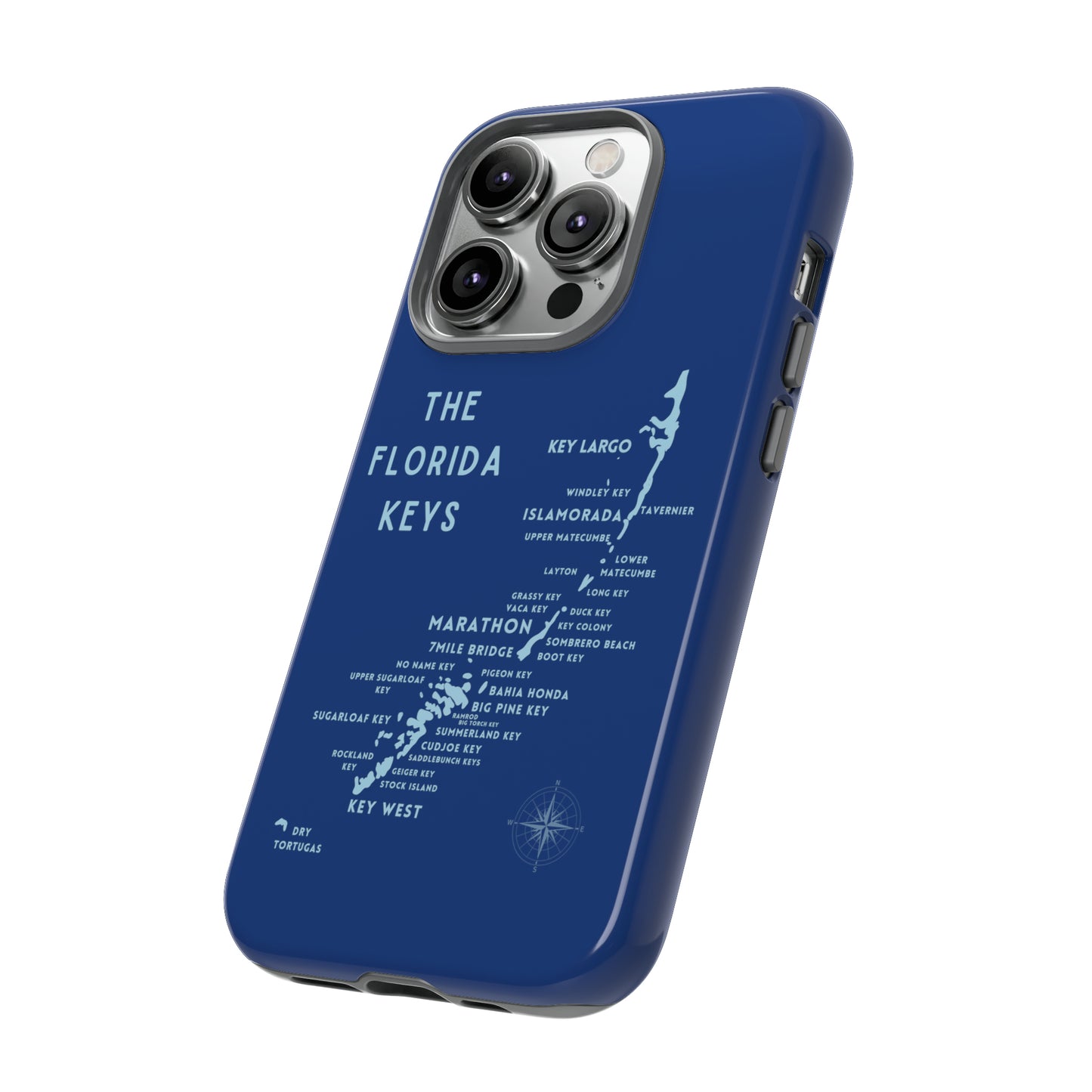 Florida keys map - Blue Phone Case