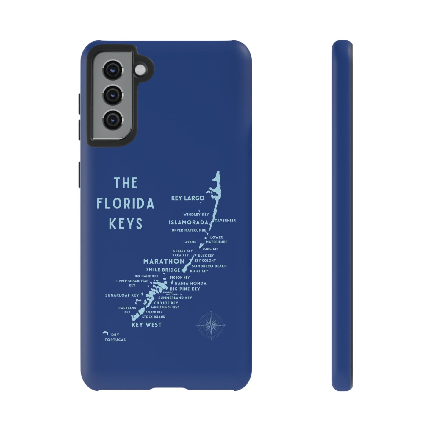 Florida keys map - Blue Phone Case