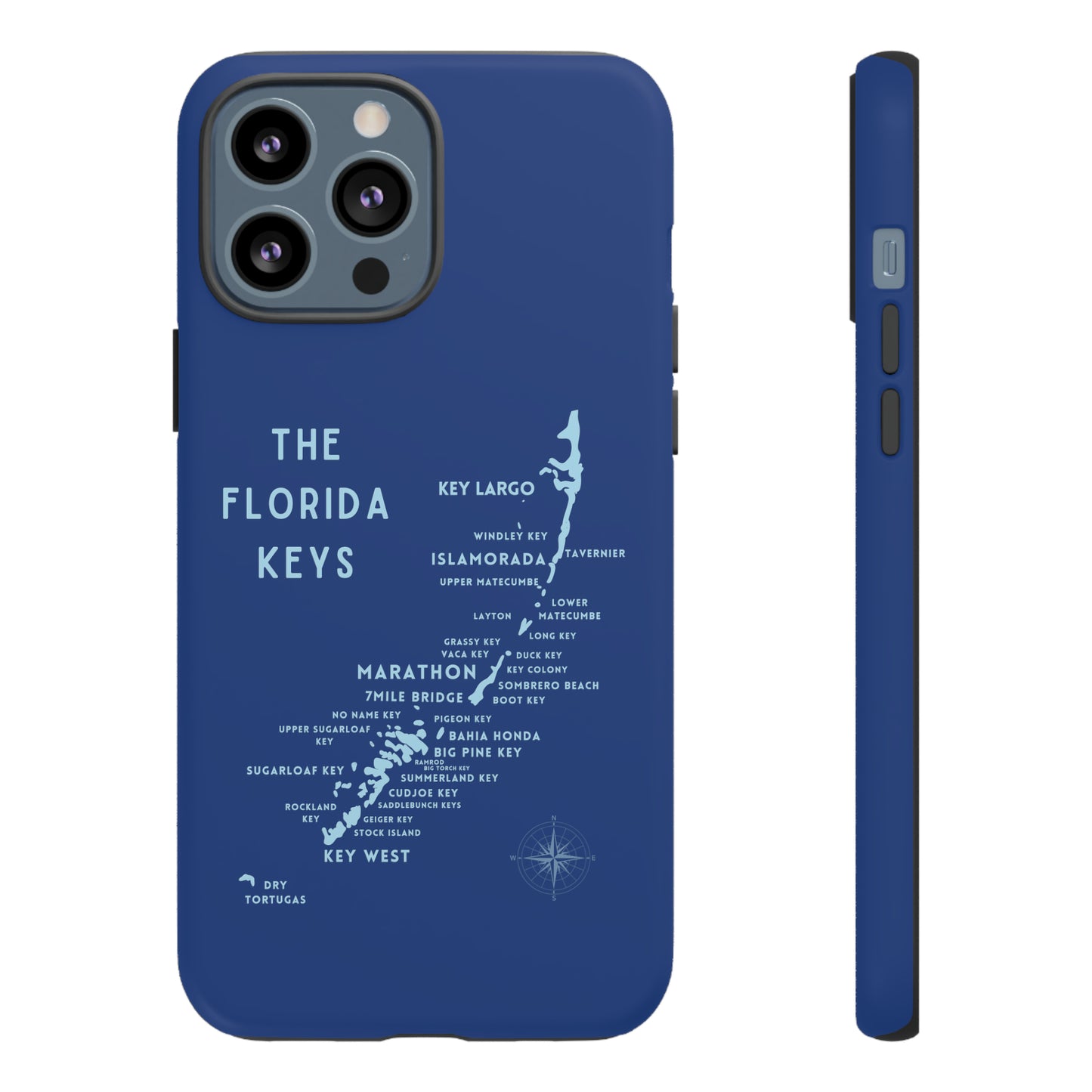 Florida keys map - Blue Phone Case
