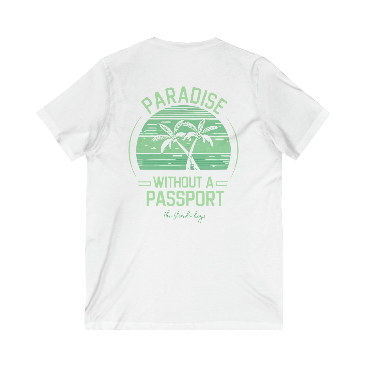 Florida keys vneck tshirt - green - womens tee - vneck shirt floirda keys