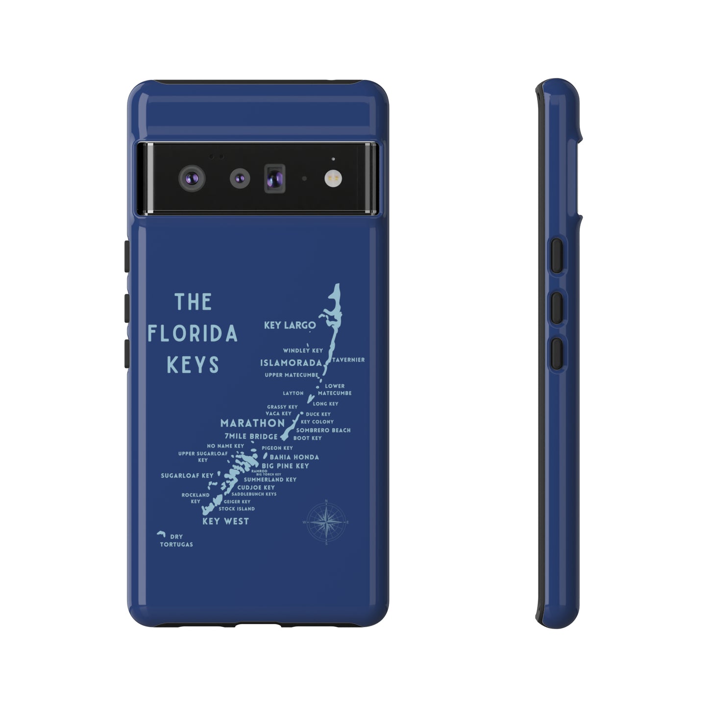 Florida keys map - Blue Phone Case
