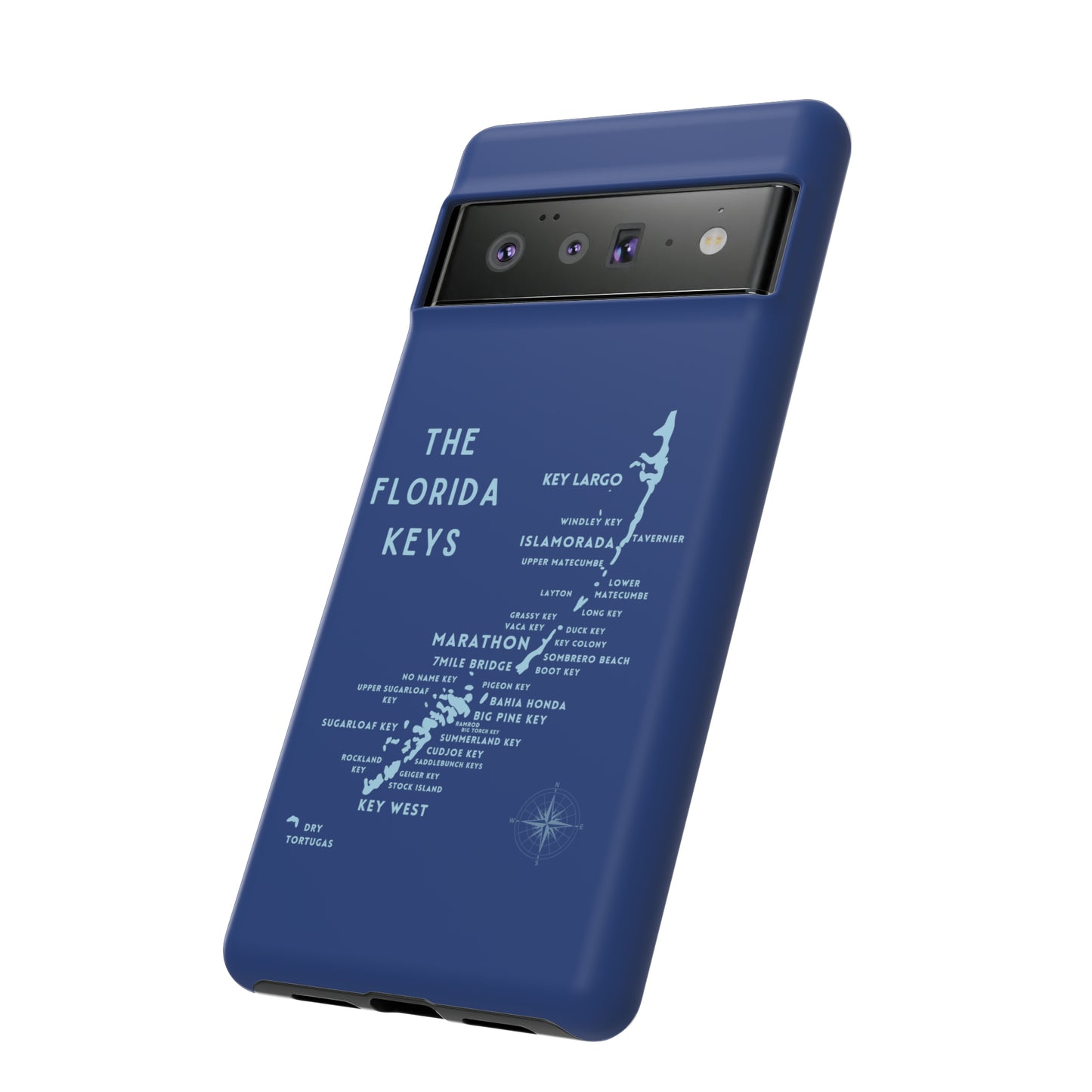 Florida keys map - Blue Phone Case