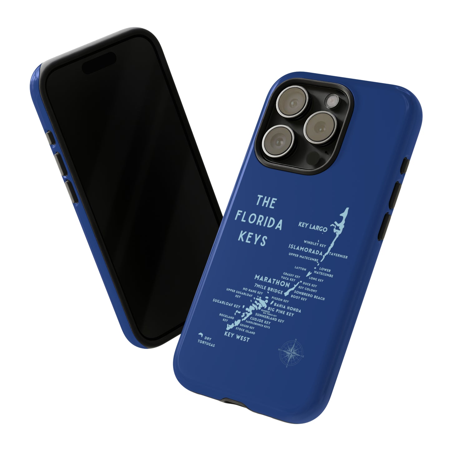 Florida keys map - Blue Phone Case