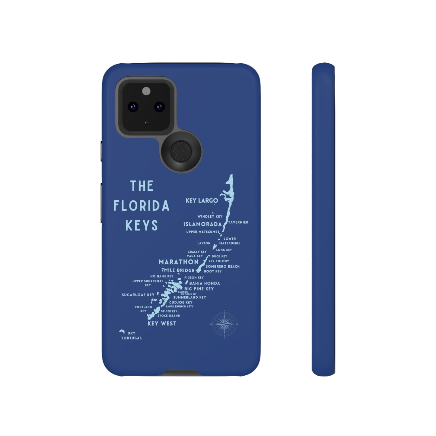 Florida keys map - Blue Phone Case