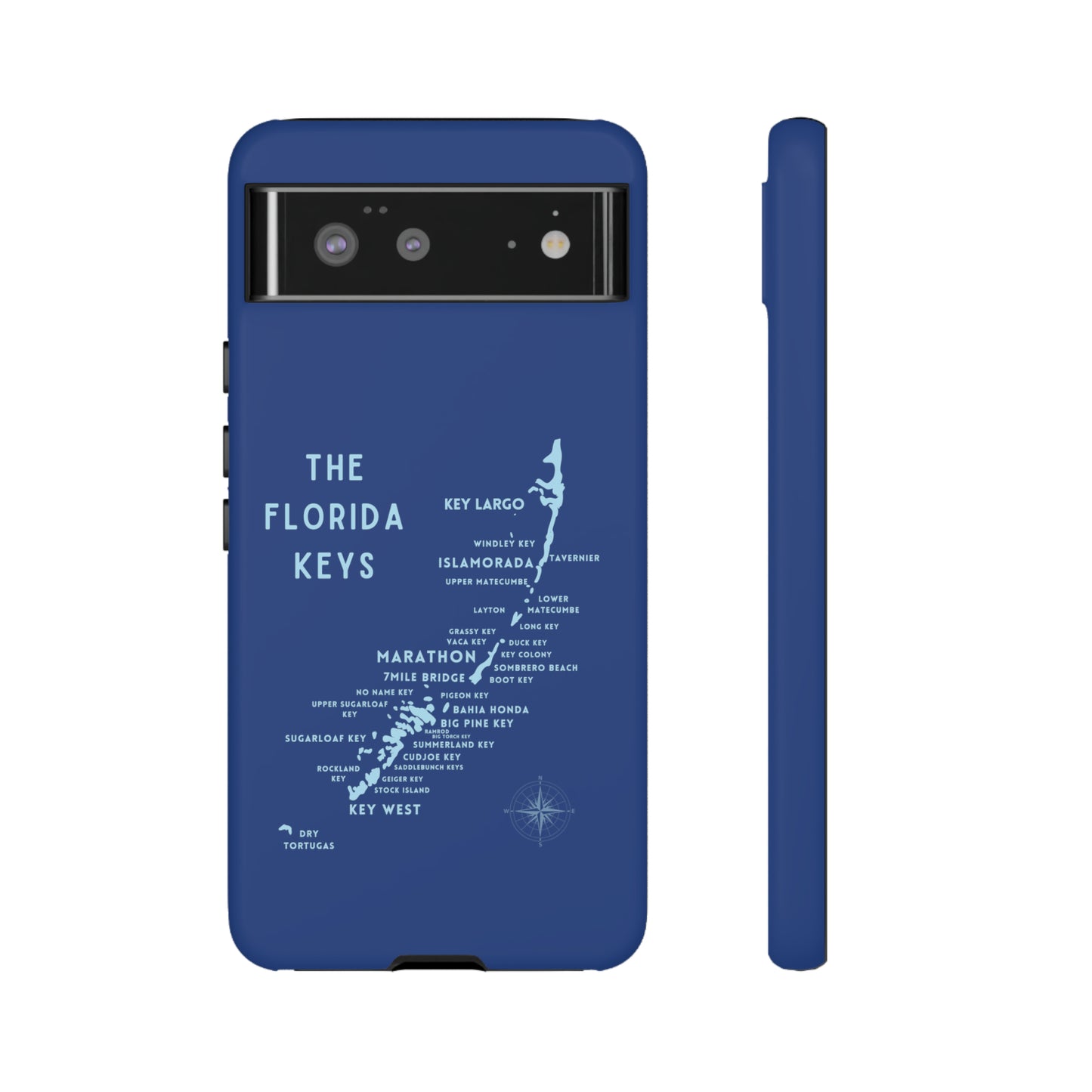 Florida keys map - Blue Phone Case