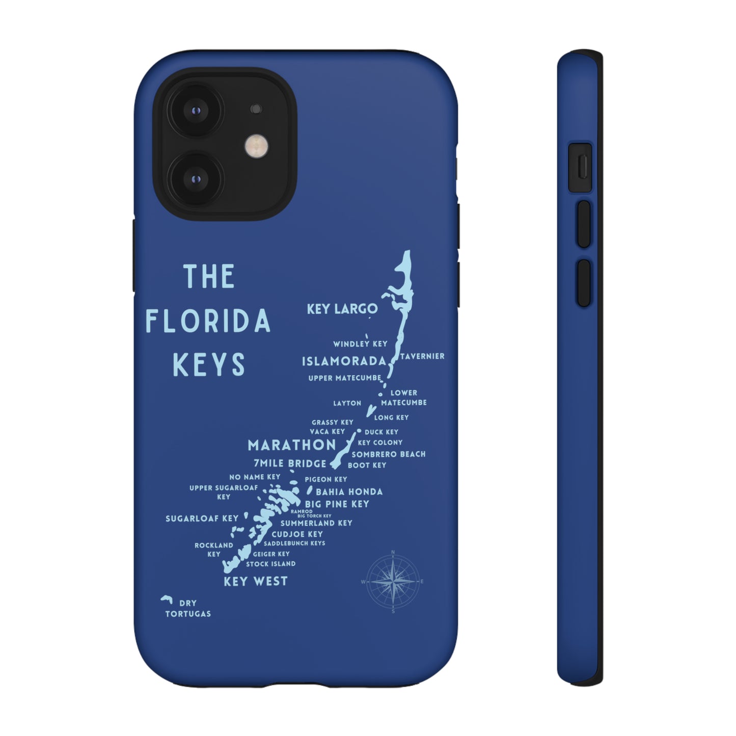 Florida keys map - Blue Phone Case