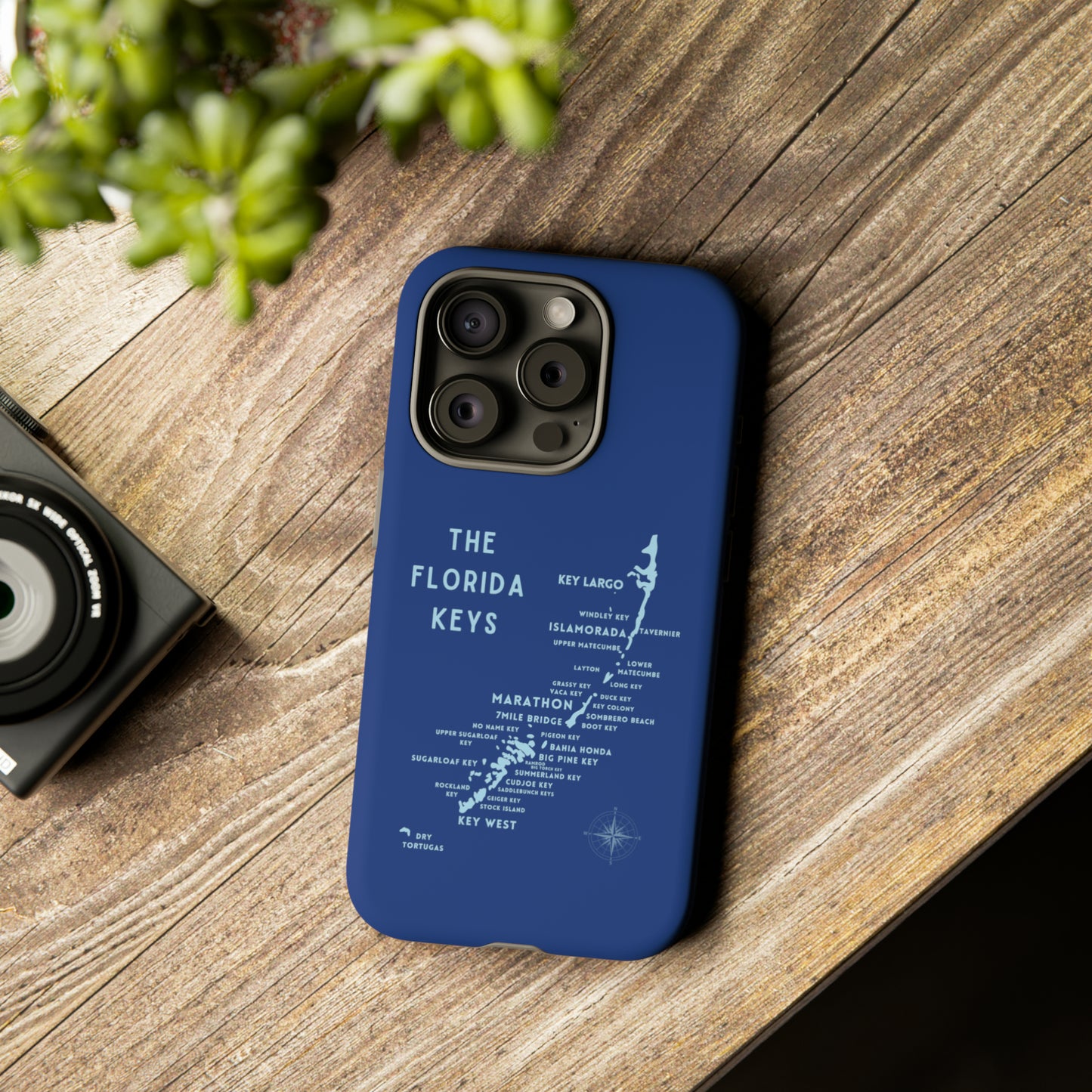 Florida keys map - Blue Phone Case