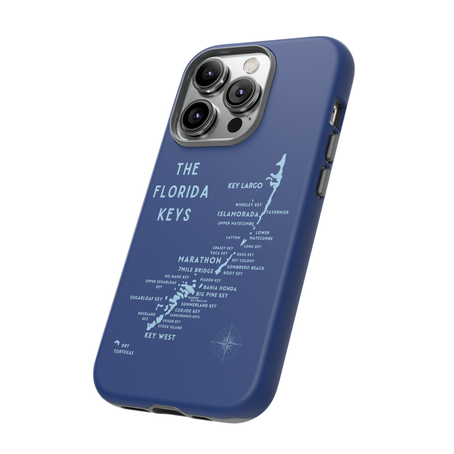 Florida keys map - Blue Phone Case