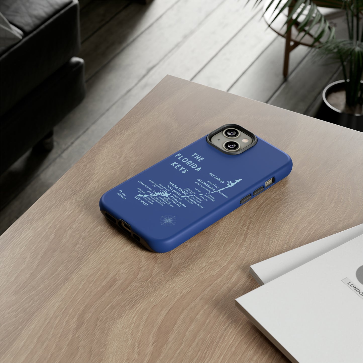 Florida keys map - Blue Phone Case