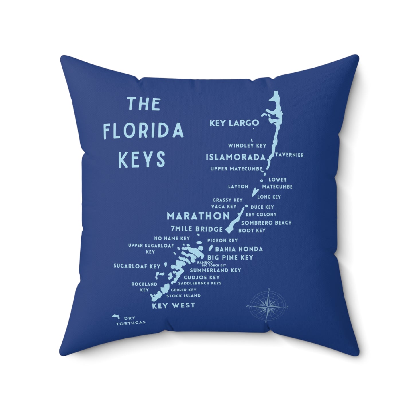 Florida Keys Map Gift - throw pillow - four sizes