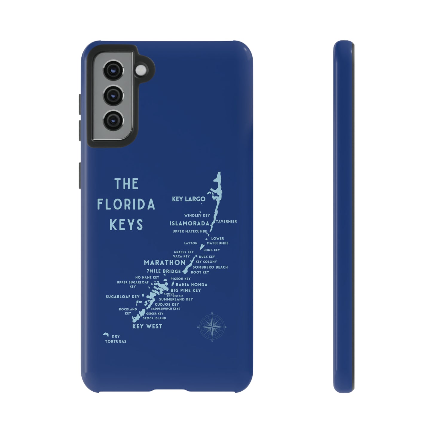 Florida keys map - Blue Phone Case
