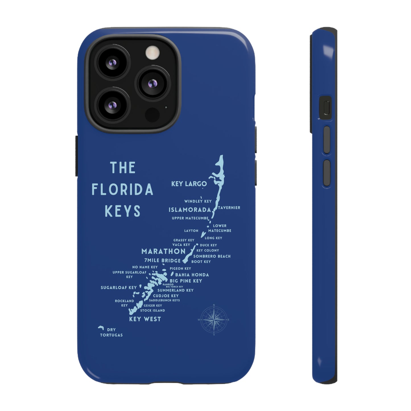 Florida keys map - Blue Phone Case