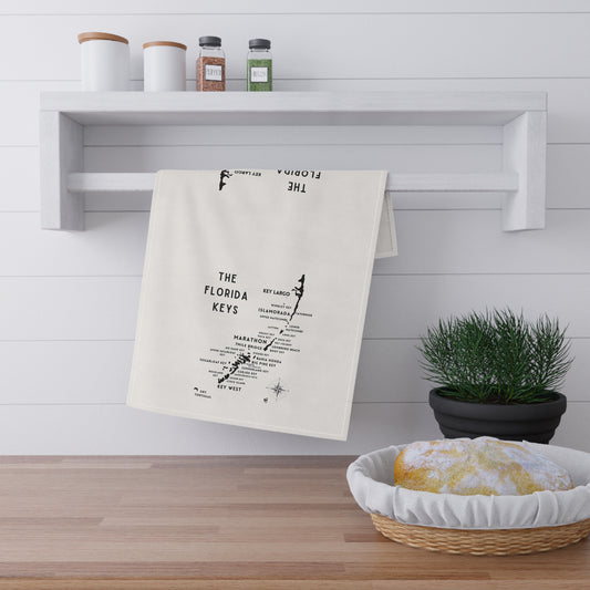 Florida Keys Map Tea Towels - Coastal Kitchen Decor, Beach House Towel, Map Art, Nautical Decor, Housewarming Gift