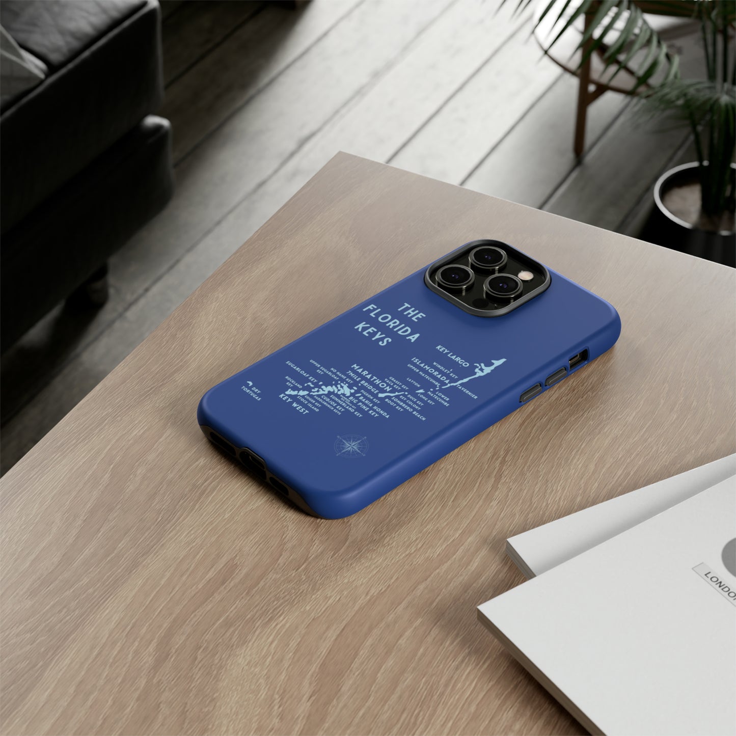 Florida keys map - Blue Phone Case