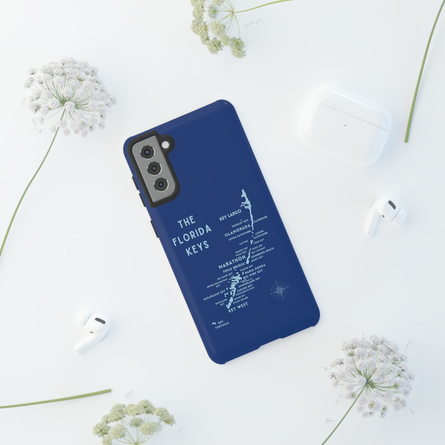 Florida keys map - Blue Phone Case