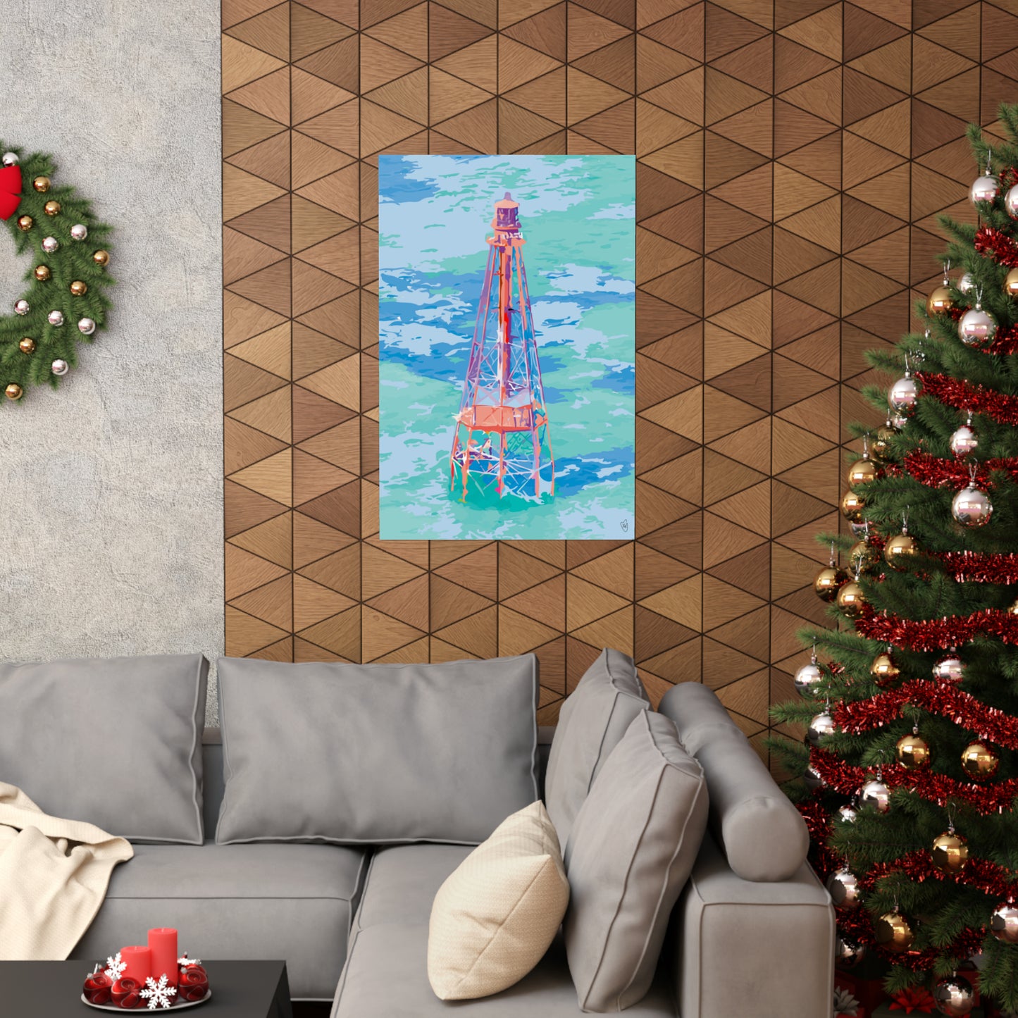 Marathon lighthouse poster - Florida keys art - marathon Florida