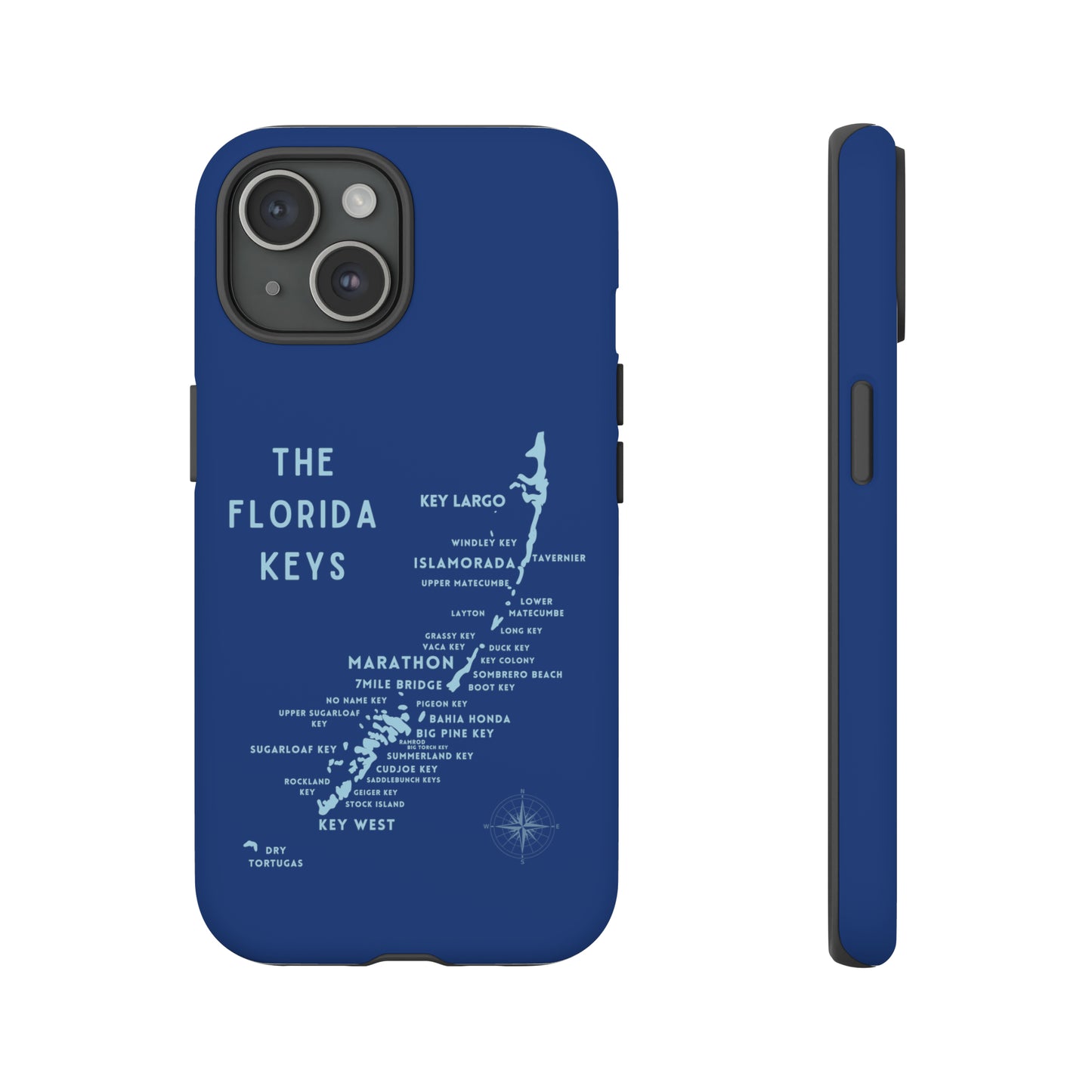 Florida keys map - Blue Phone Case