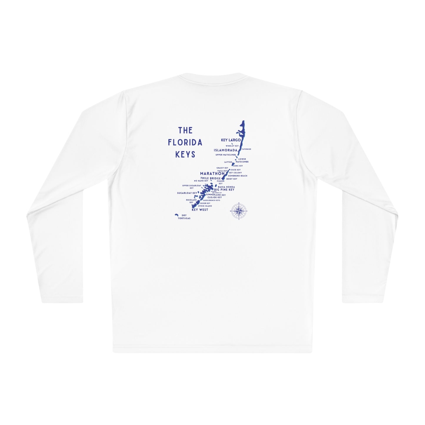 florida keys map - long sleeve fishing shirt - uv protected