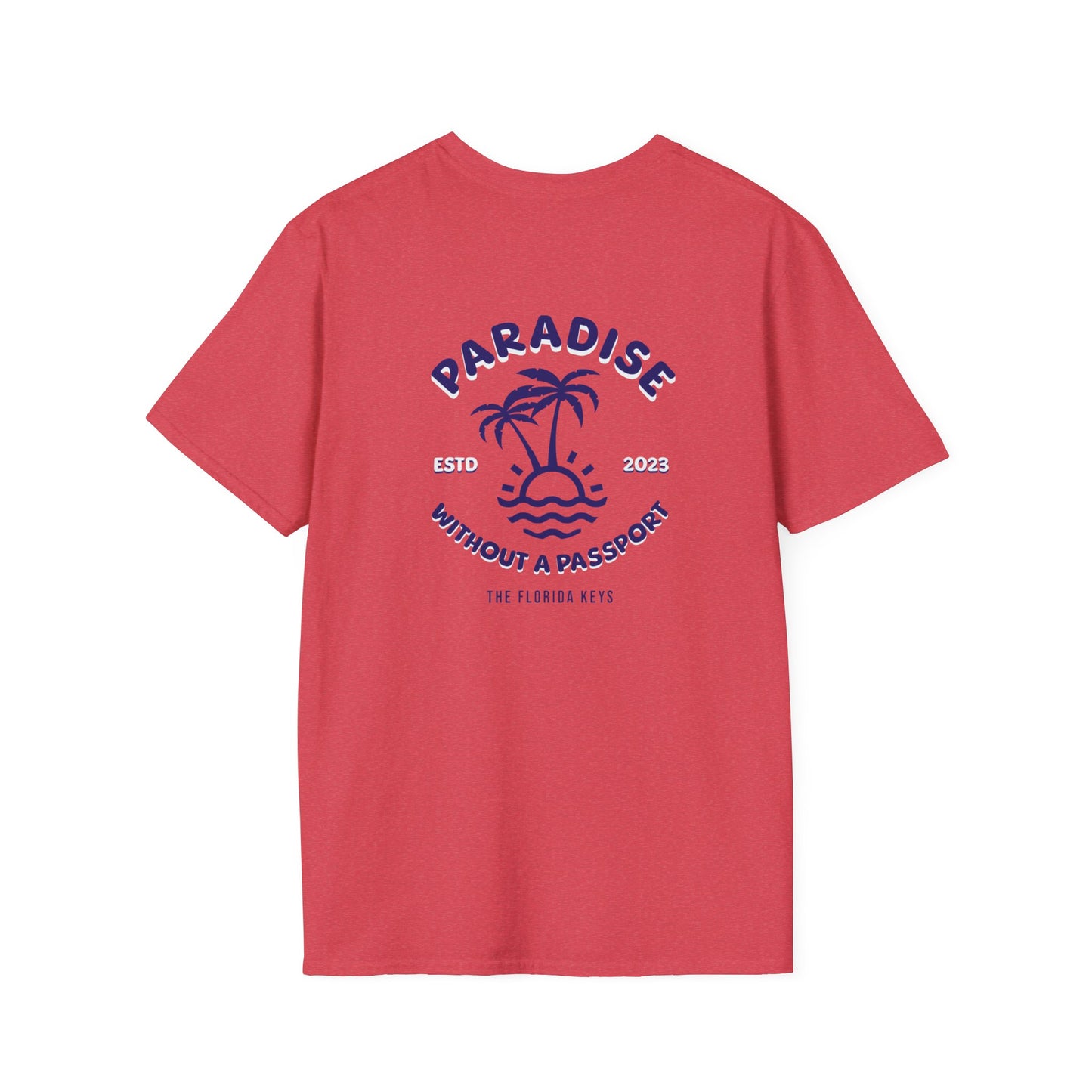 Paradise without a Passport - palm tree shirt - multicolor soft tee
