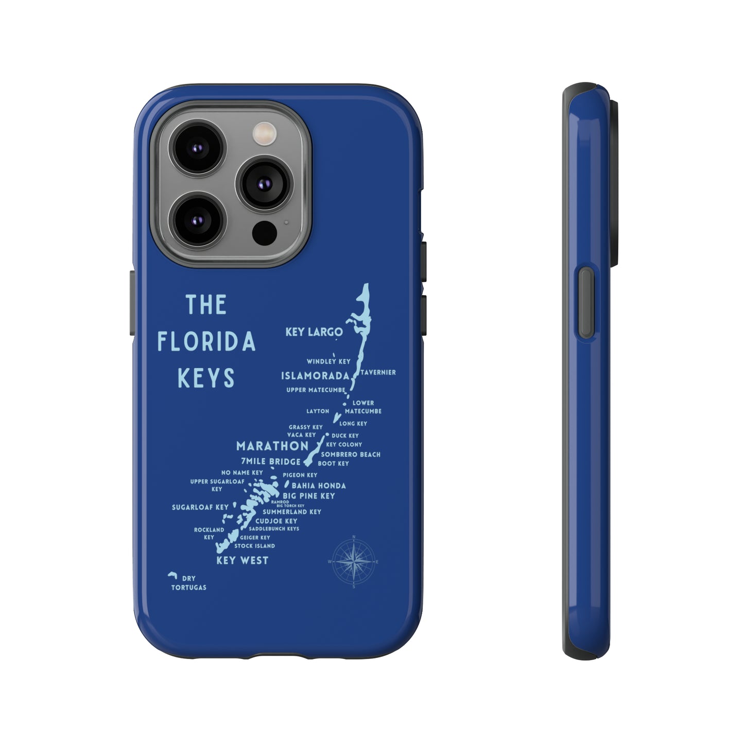 Florida keys map - Blue Phone Case