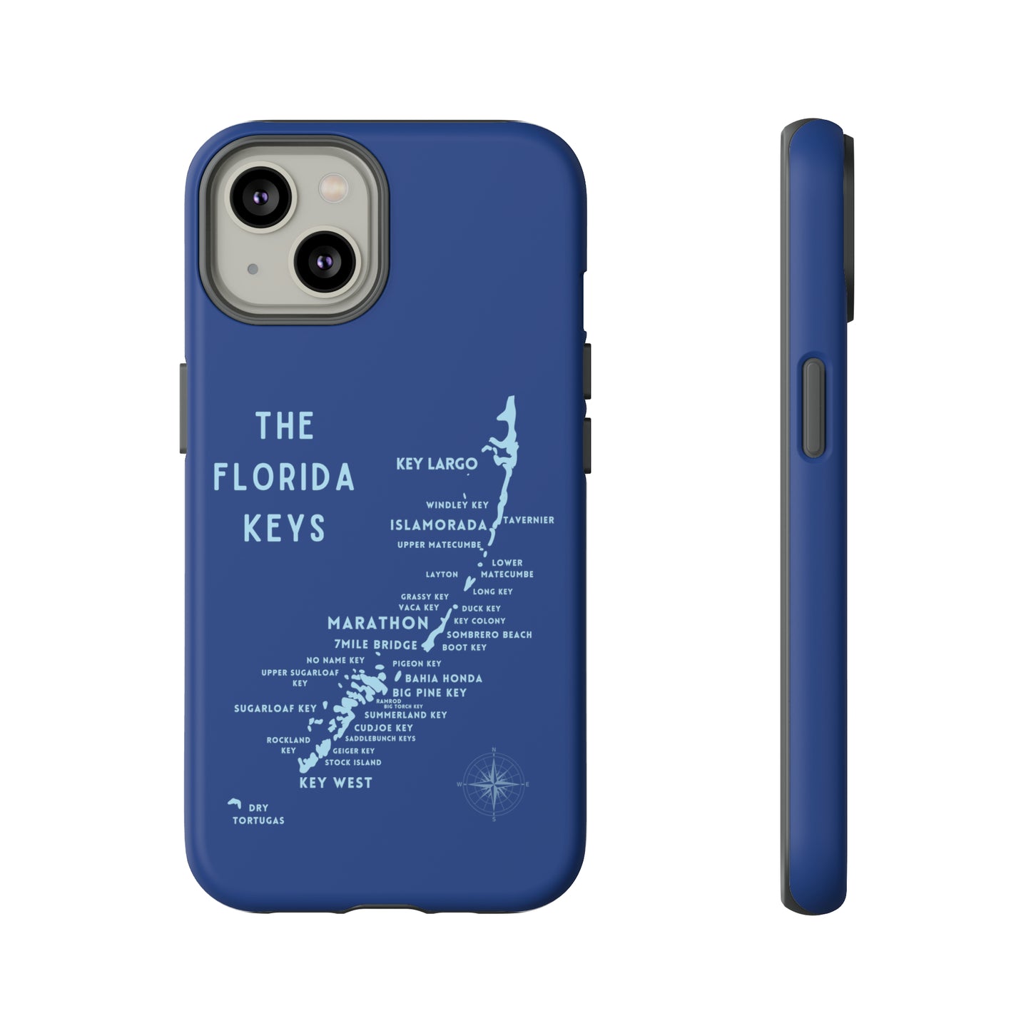 Florida keys map - Blue Phone Case