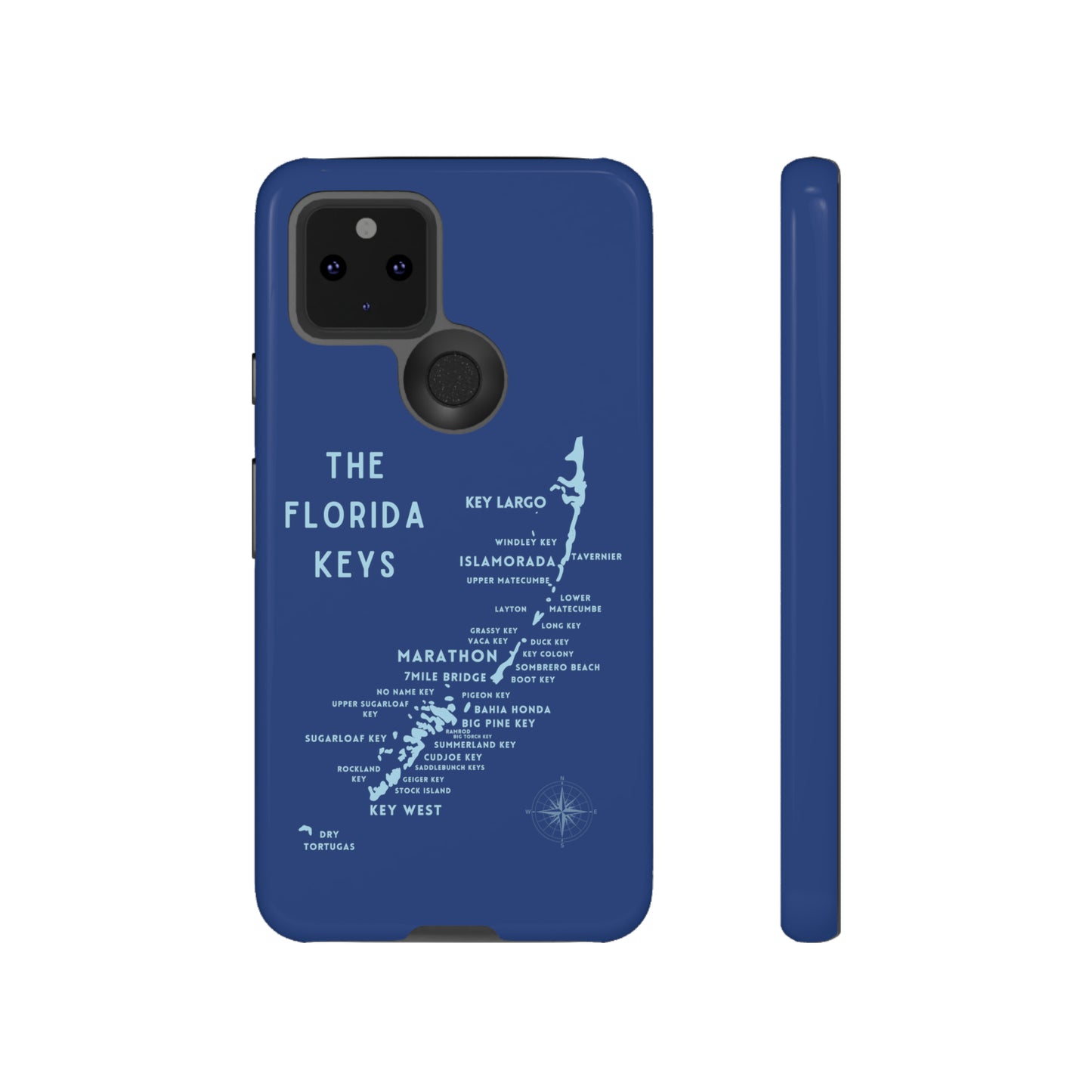 Florida keys map - Blue Phone Case