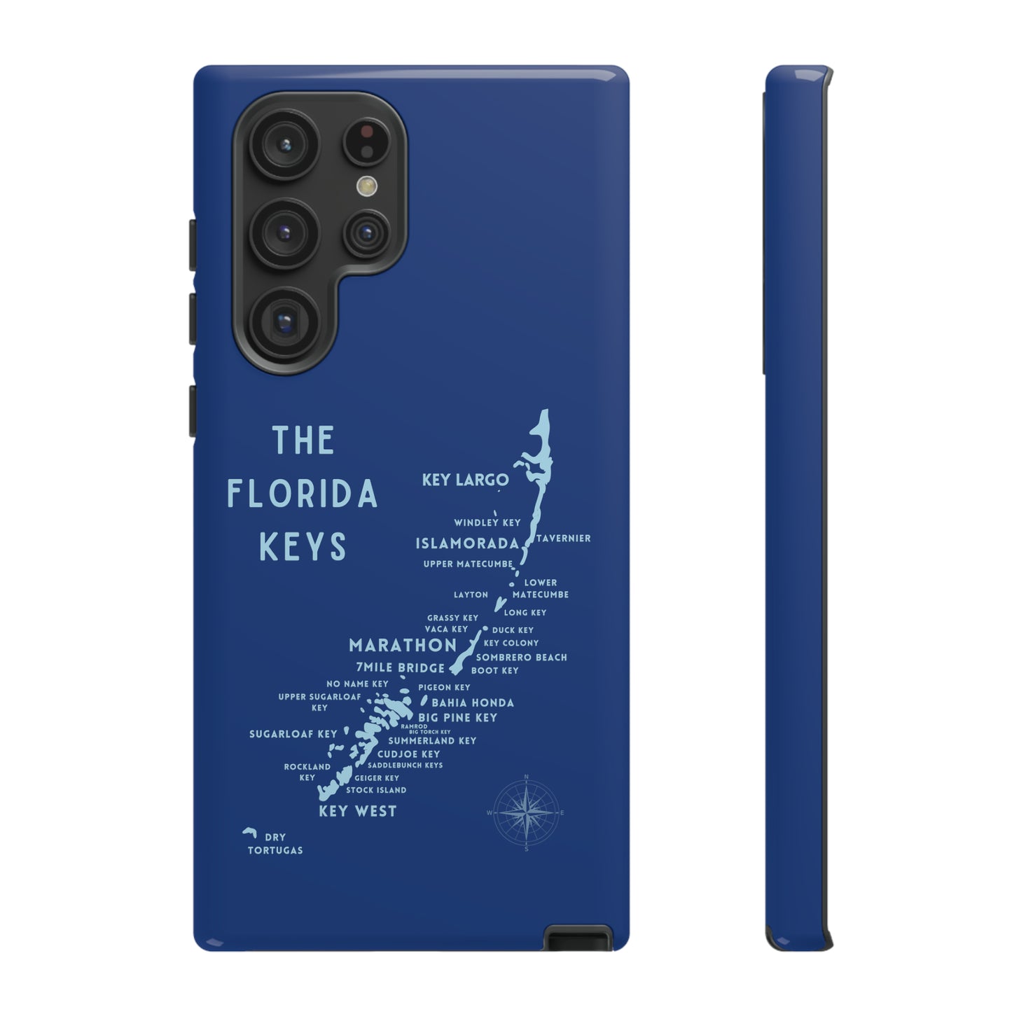 Florida keys map - Blue Phone Case