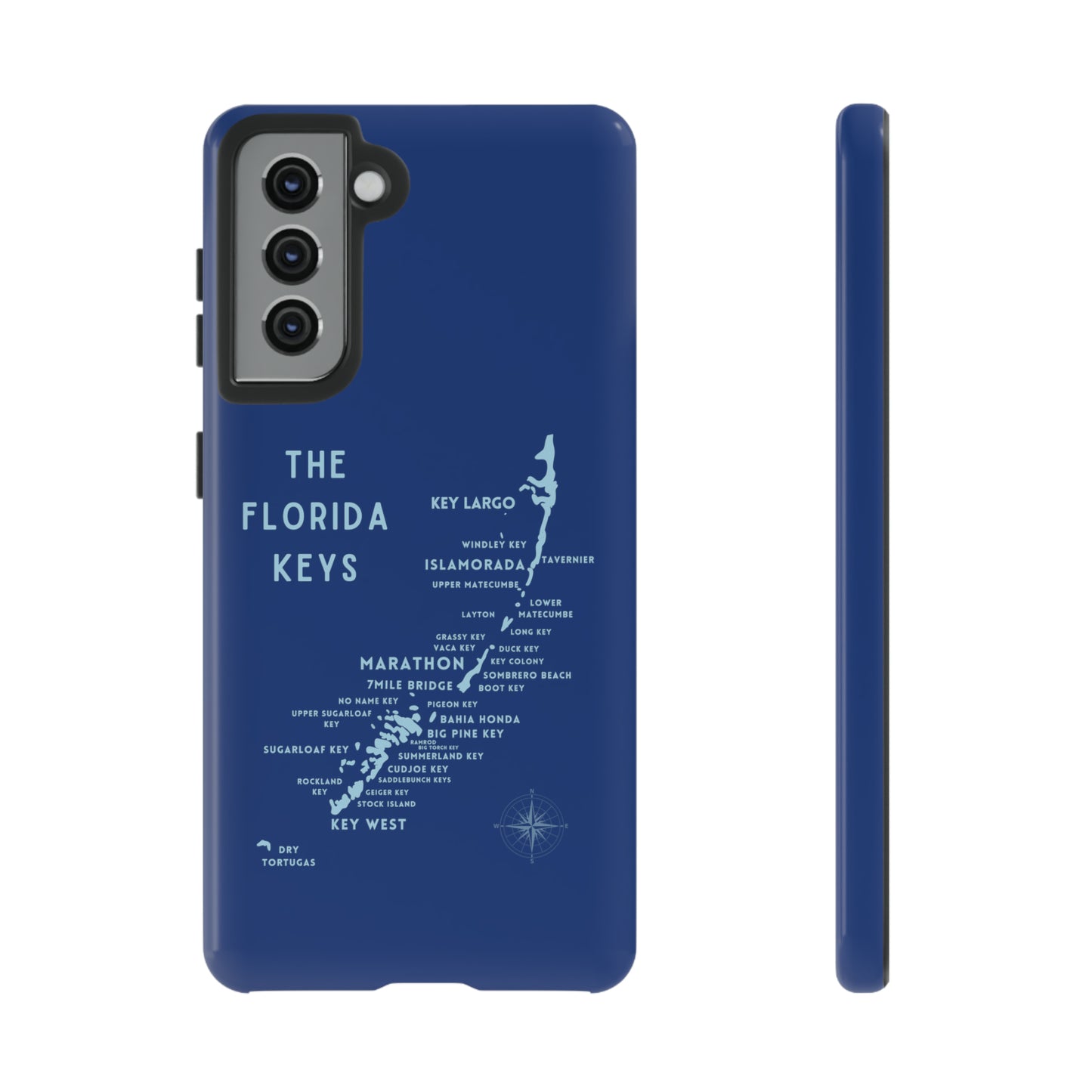 Florida keys map - Blue Phone Case