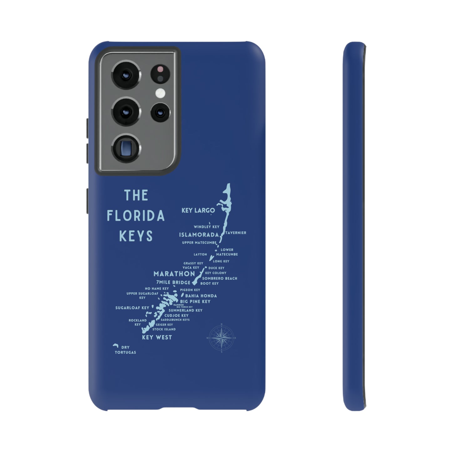 Florida keys map - Blue Phone Case