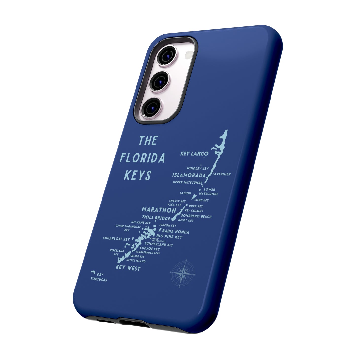 Florida keys map - Blue Phone Case