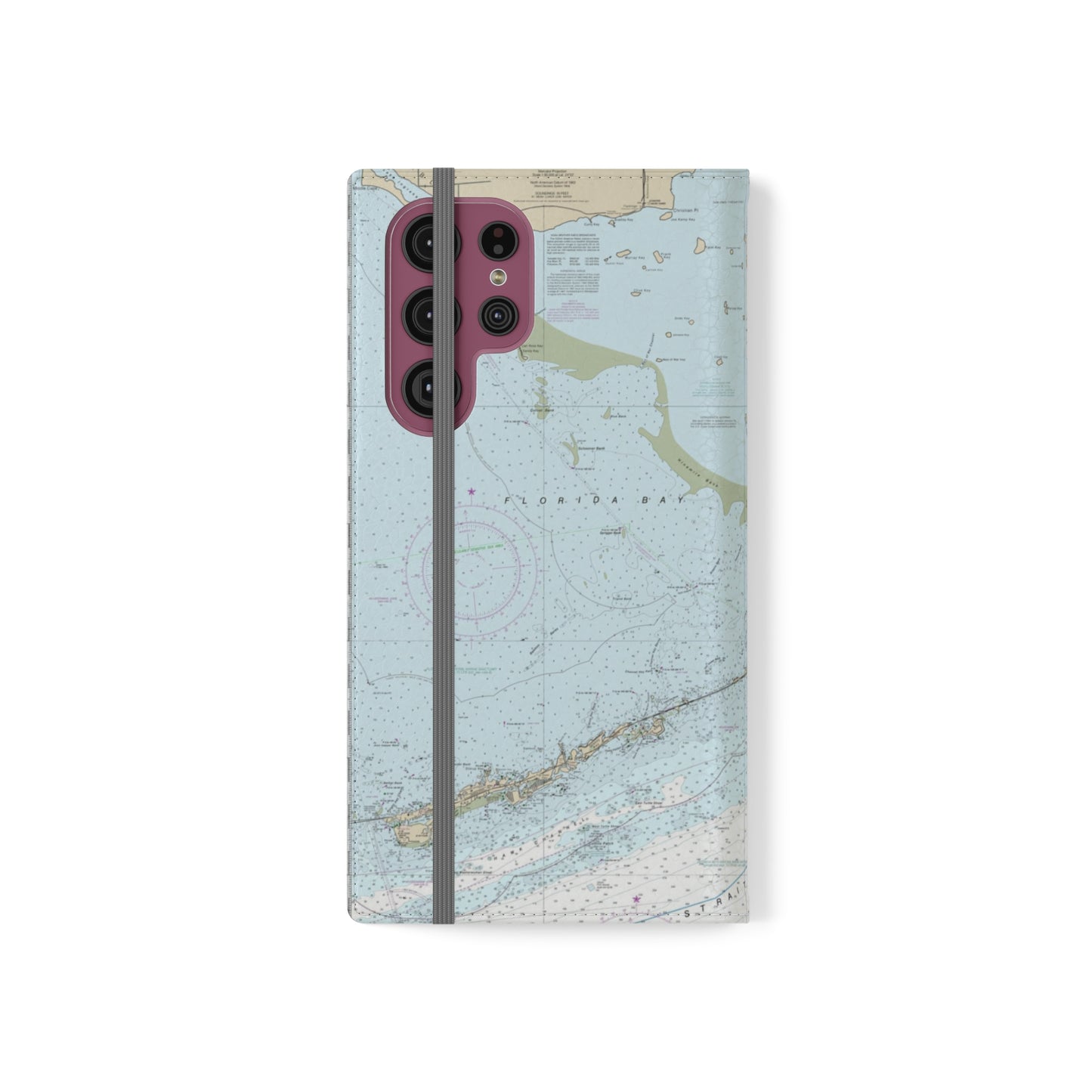 Florida Keys Nautical Map Cell Phone Wallet Flip Cases