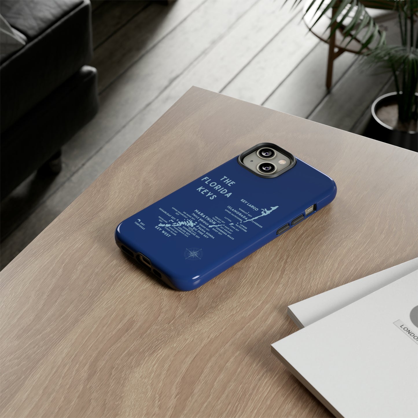 Florida keys map - Blue Phone Case