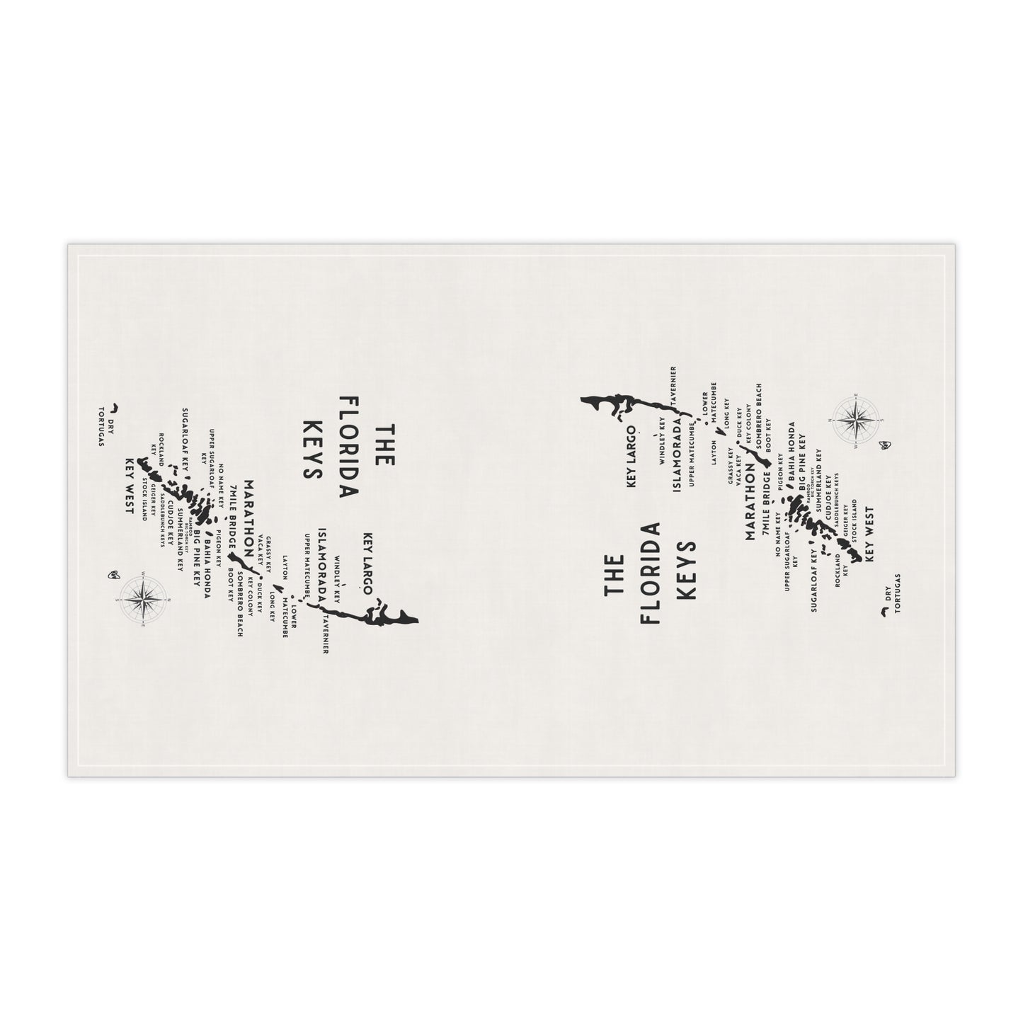Florida Keys Map Tea Towels - Coastal Kitchen Decor, Beach House Towel, Map Art, Nautical Decor, Housewarming Gift