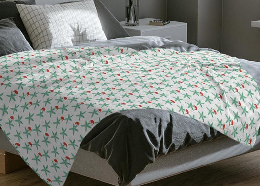Florida Keys Christmas throw blanket - starfish, coastal christmas home decor