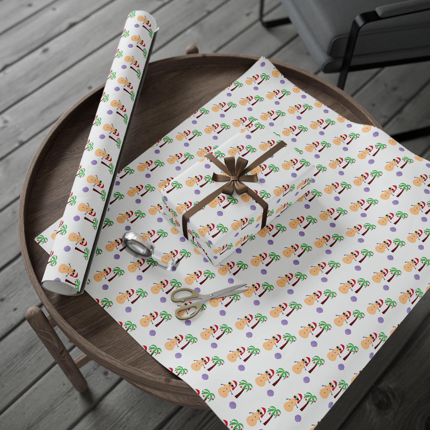 Wrapping Papers, Coastal Christmas Gift Wrap, Beach Holiday Packaging, Nautical Present Paper, Seaside Xmas Wrapping Sheets, Ocean Theme