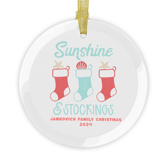 Personalized Family Ornament, Coastal beachy theme